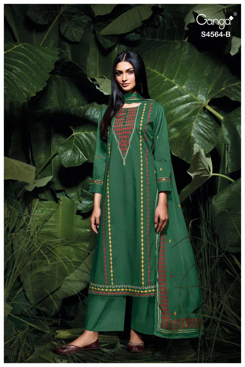 Ganga Aaeva S 4564 Cotton Satin Printed Salwar Kameez