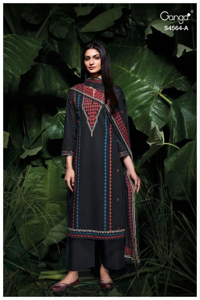 Ganga Aaeva S 4564 Cotton Satin Printed Salwar Kameez