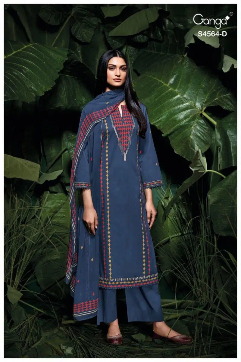 Ganga Aaeva S 4564 Cotton Satin Printed Salwar Kameez