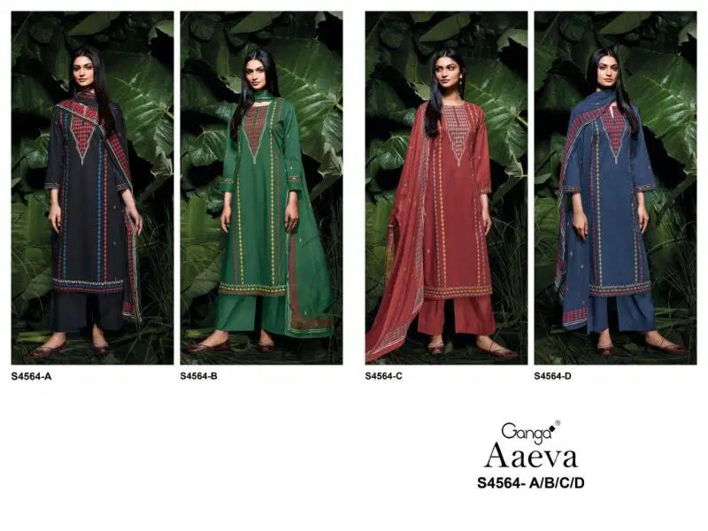 Ganga Aaeva S 4564 Cotton Satin Printed Salwar Kameez