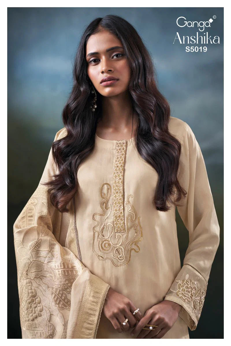 Ganga Anshika 5019 Bemberg Silk Embroidered Salwar Kameez Collection