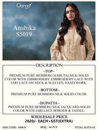 Ganga Anshika 5019 Bemberg Silk Embroidered Salwar Kameez Collection