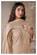 Ganga Azeela S 4474 Mul Solid Embroidered Salwar Kameez