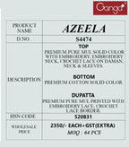 Ganga Azeela S 4474 Mul Solid Embroidered Salwar Kameez