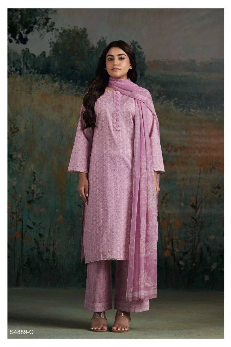 Ganga Baanu 4889 Cotton Printed With Embroidered Salwar Kameez Collection