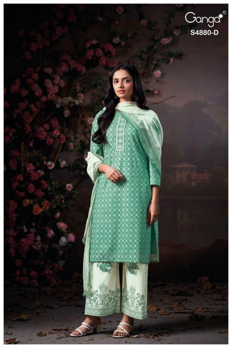 Ganga Bithia 4880 Cotton Embroidered Salwar Kameez Collection