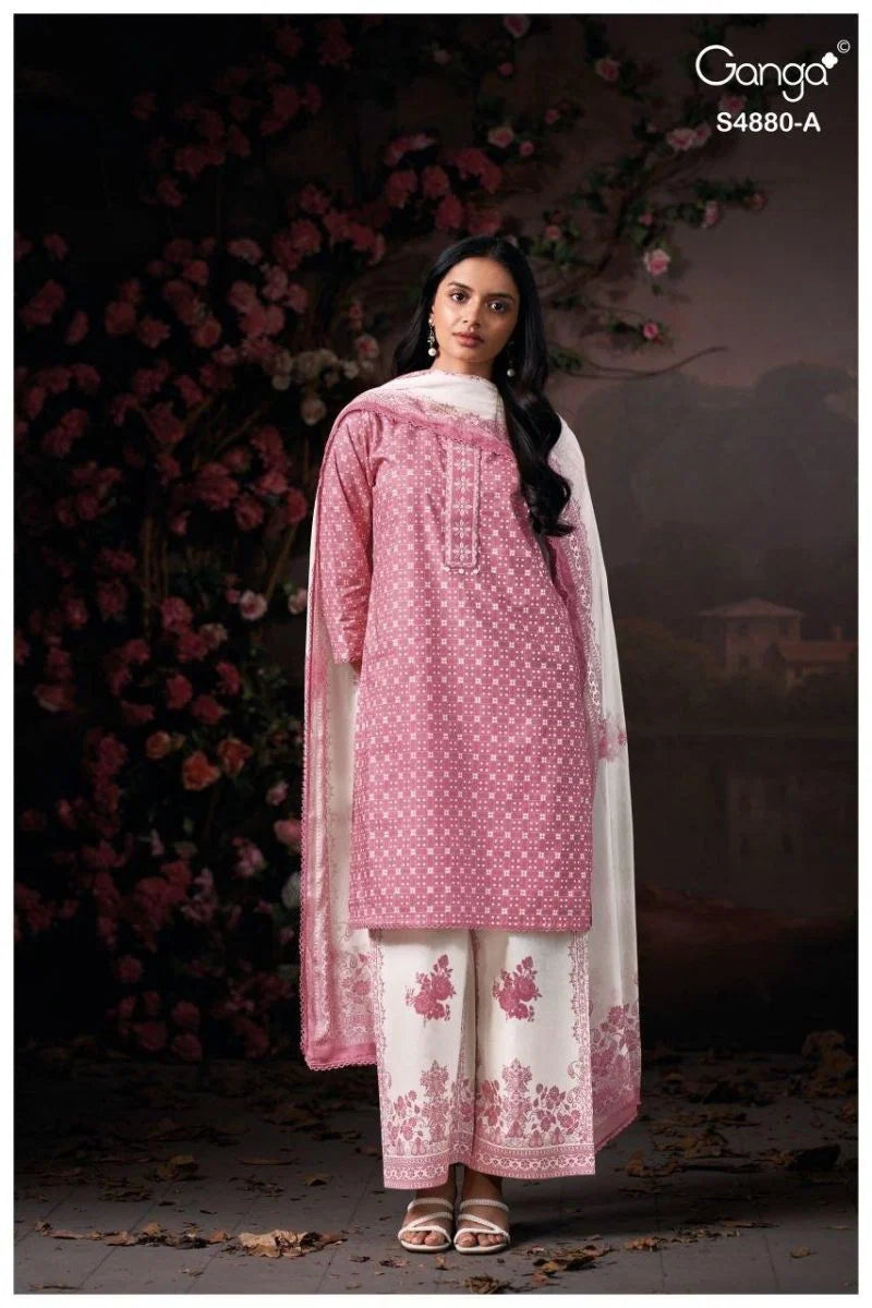 Ganga Bithia 4880 Cotton Embroidered Salwar Kameez Collection