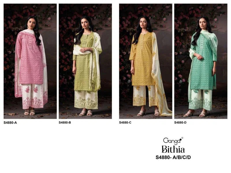 Ganga Bithia 4880 Cotton Embroidered Salwar Kameez Collection