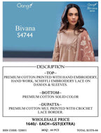 Ganga Bivana 4744 Cotton Embroidered Salwar Kameez
