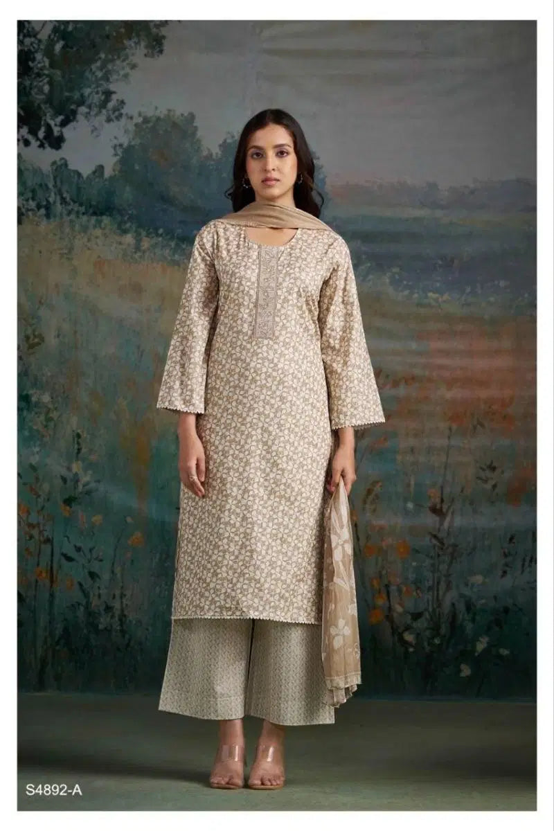 Ganga Cahana 4892 Cotton Print Embroidered Salwar Kameez