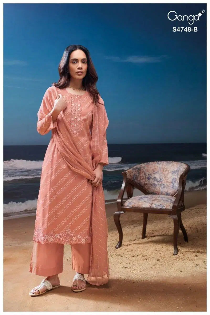 Ganga Caireal 4748 Cotton Embroidered Salwar Kameez