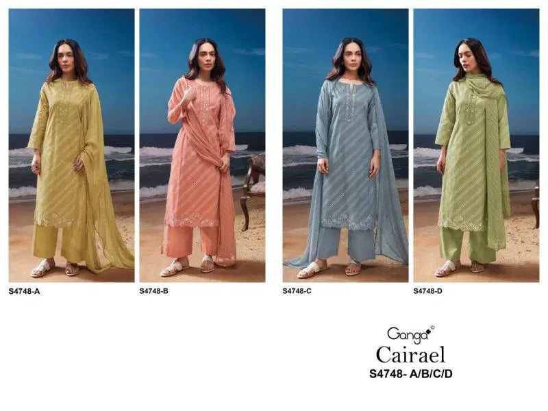 Ganga Caireal 4748 Cotton Embroidered Salwar Kameez