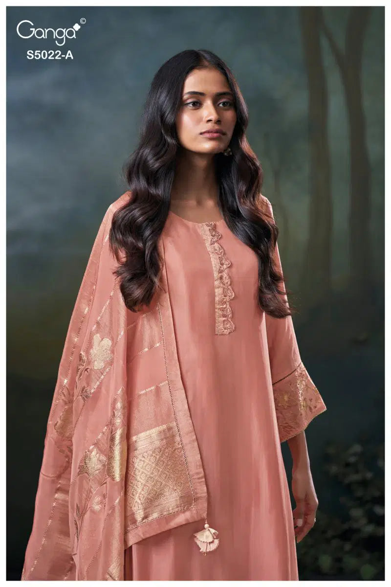 Ganga Chrysa 5022 Bemberg Habutai Silk Embroidered Salwar Kameez