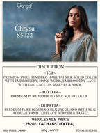 Ganga Chrysa 5022 Bemberg Habutai Silk Embroidered Salwar Kameez