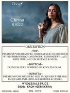 Ganga Chrysa 5022 Bemberg Habutai Silk Embroidered Salwar Kameez