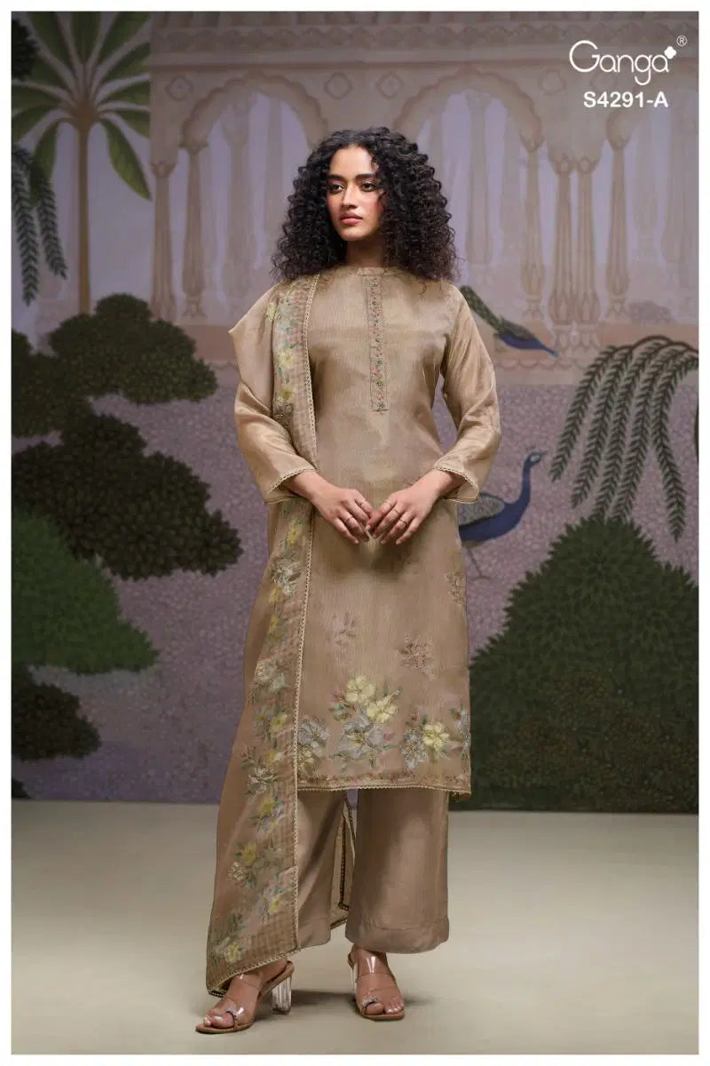 Ganga Clarae 4291 Bemberg Silk Embroidered Salwar Kameez