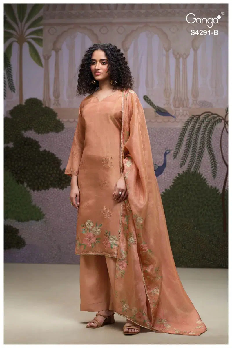 Ganga Clarae 4291 Bemberg Silk Embroidered Salwar Kameez