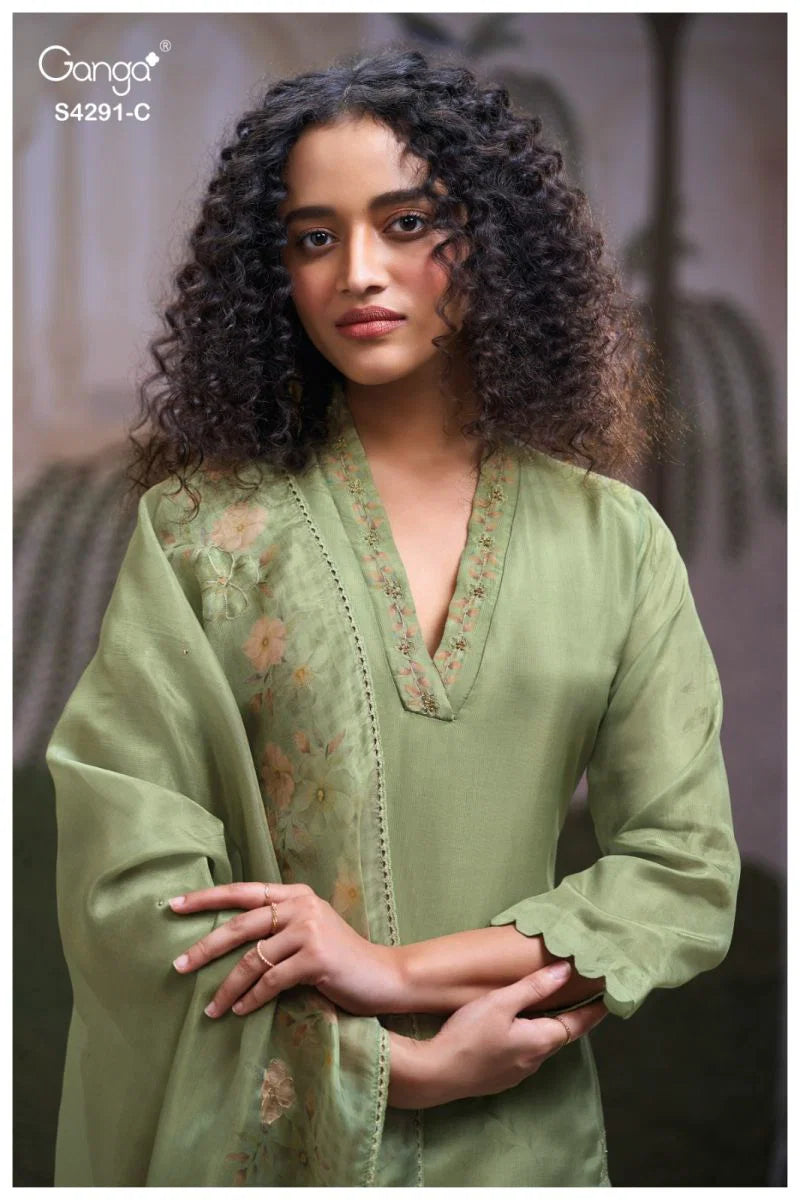 Ganga Clarae 4291 Bemberg Silk Embroidered Salwar Kameez