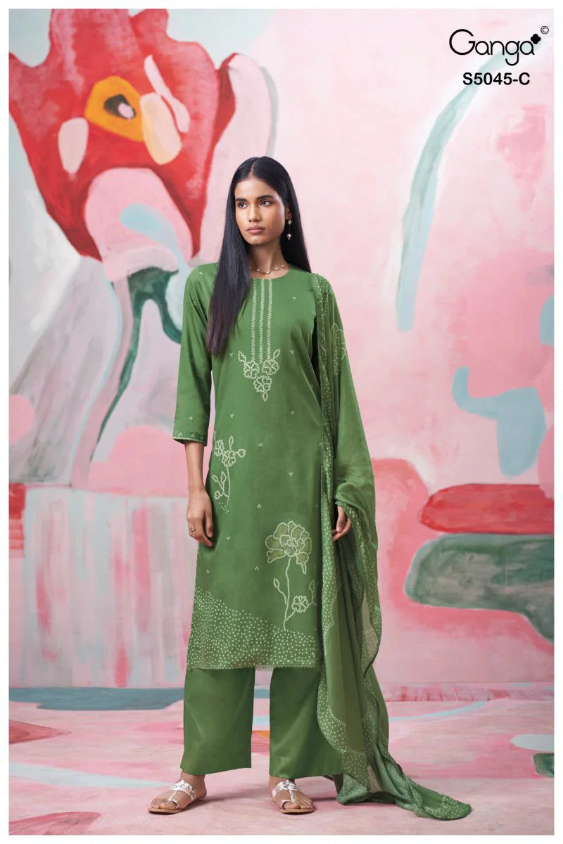 Ganga Cressa 5045 Cotton Satin Printed Salwar Kameez Collection