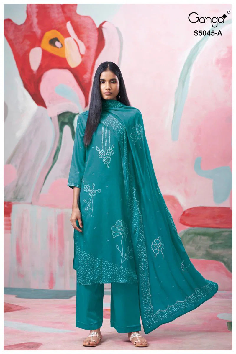 Ganga Cressa 5045 Cotton Satin Printed Salwar Kameez Collection