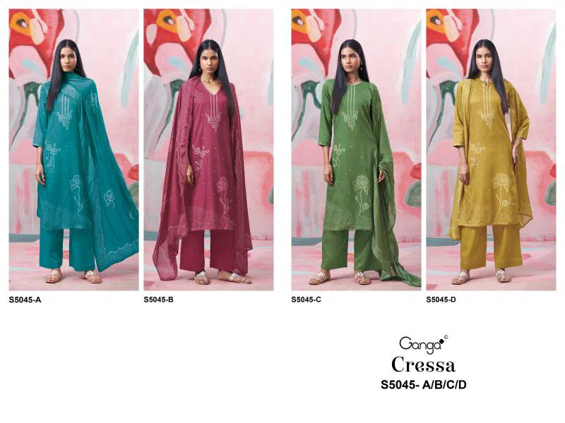 Ganga Cressa 5045 Cotton Satin Printed Salwar Kameez Collection