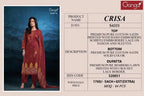 Ganga Crisa S 4331 Cotton Satin Hand Embroidered Salwar Kameez