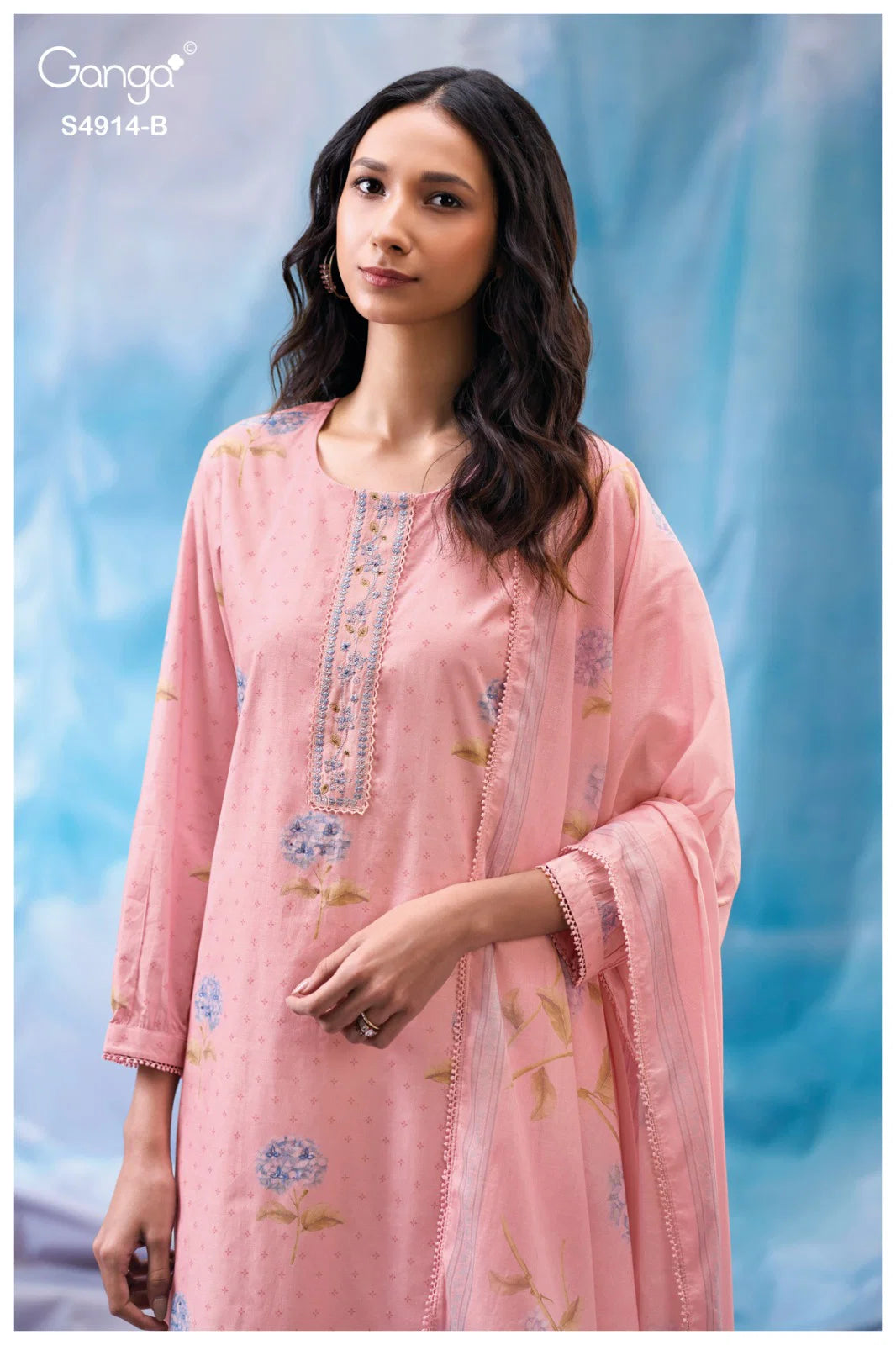 Ganga Dazia 4914 Cotton Printed Embroidered Salwar Kameez Collection
