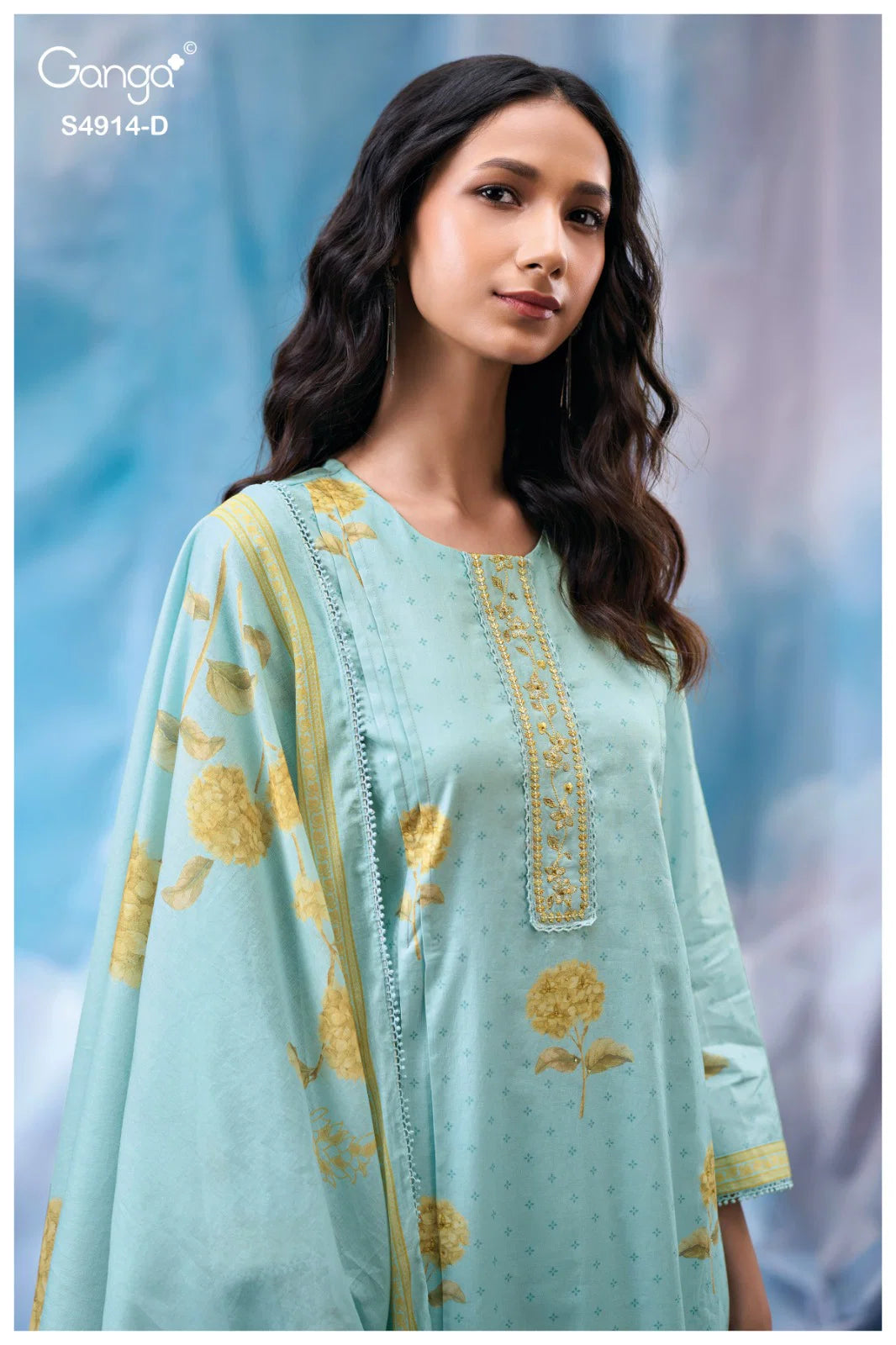 Ganga Dazia 4914 Cotton Printed Embroidered Salwar Kameez Collection