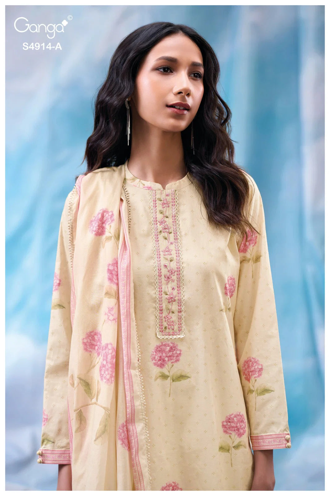 Ganga Dazia 4914 Cotton Printed Embroidered Salwar Kameez Collection