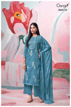 Ganga Deyra 5057 Cotton Satin Print Hand Work Salwar Kameez Collection