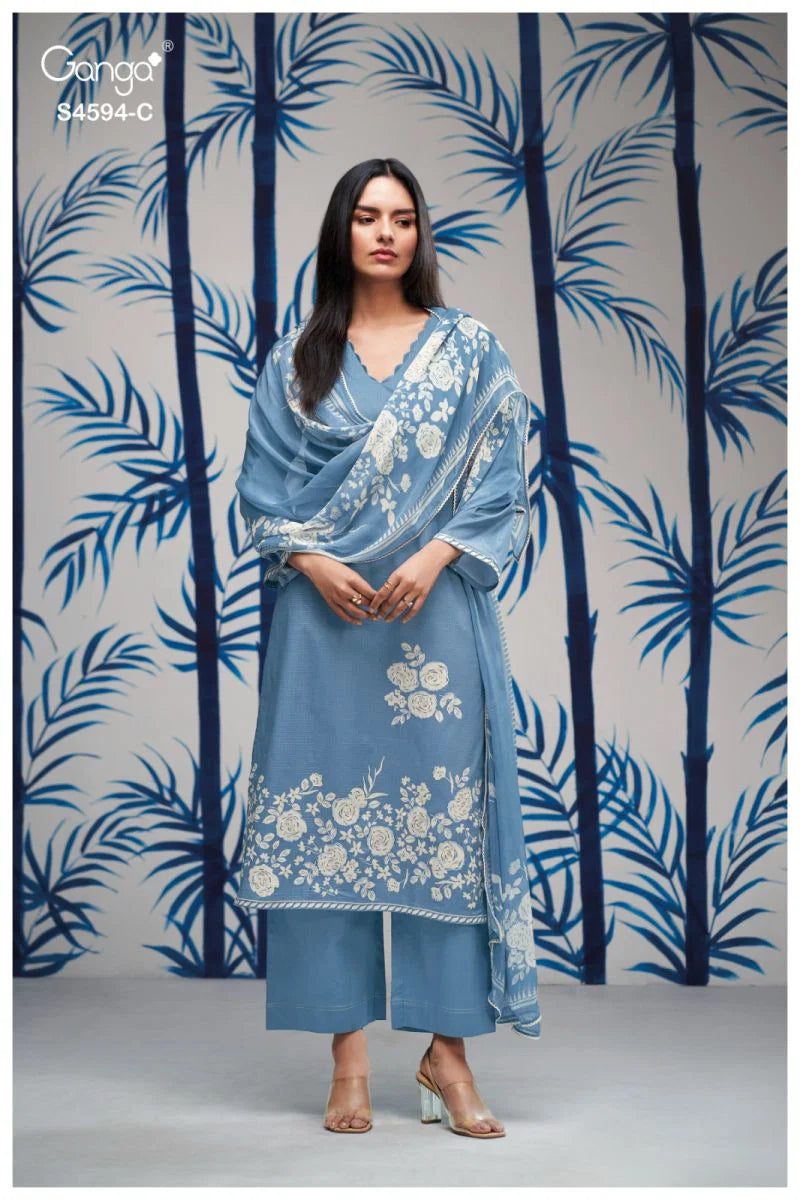 Ganga Dhyara 4594 Cotton Printed Salwar Kameez Collection