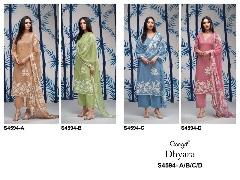 Ganga Dhyara 4595 Cotton Printed Salwar Kameez Collection