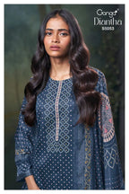 Ganga Diantha 5053 Cotton Satin Printed Handwork Salwar Kameez