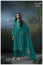 Ganga Diantha 5053 Cotton Satin Printed Handwork Salwar Kameez