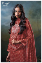 Ganga Diantha 5053 Cotton Satin Printed Handwork Salwar Kameez