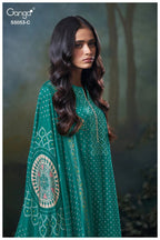 Ganga Diantha 5053 Cotton Satin Printed Handwork Salwar Kameez