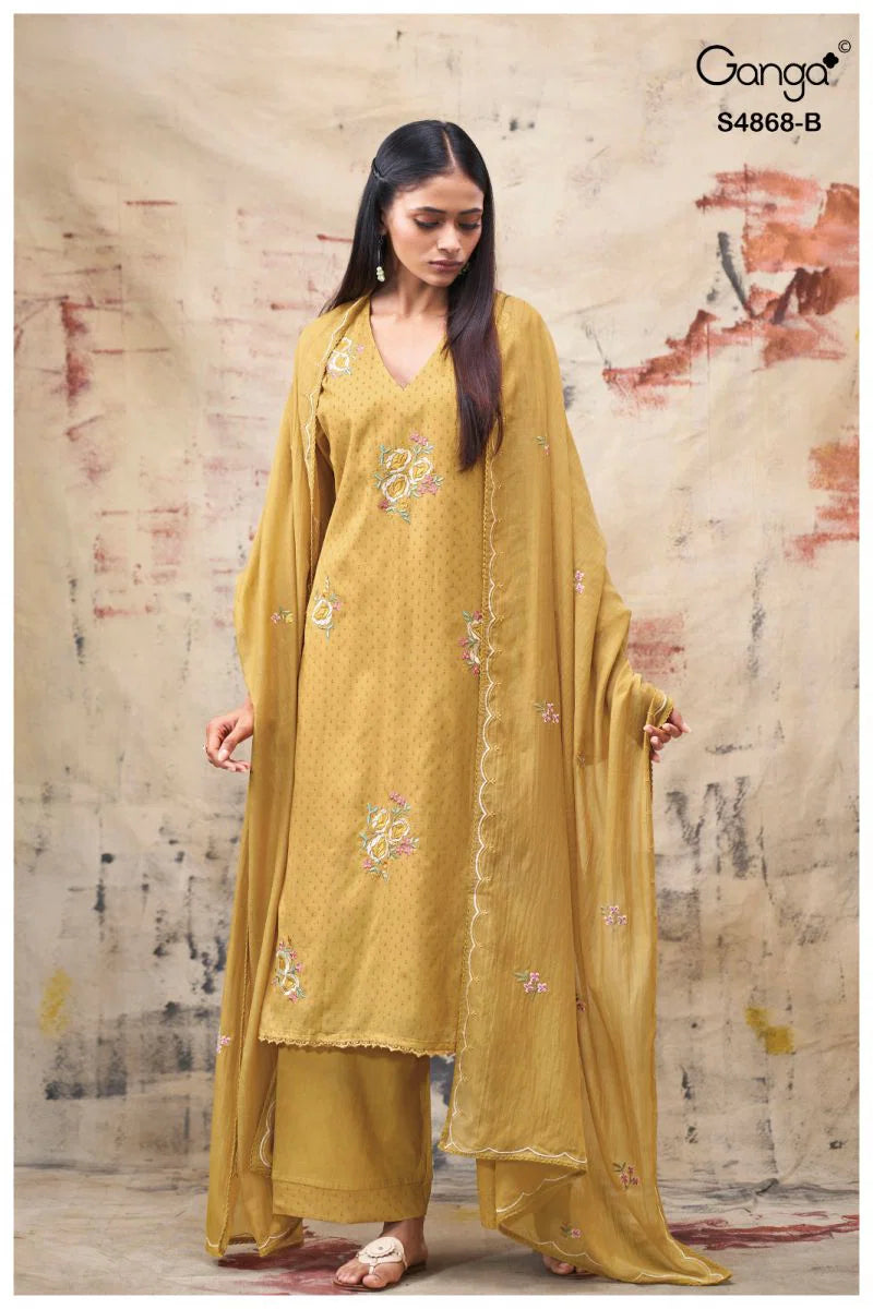 Ganga Divanshi 4868 Bemberg Embroidered Salwar Kameez