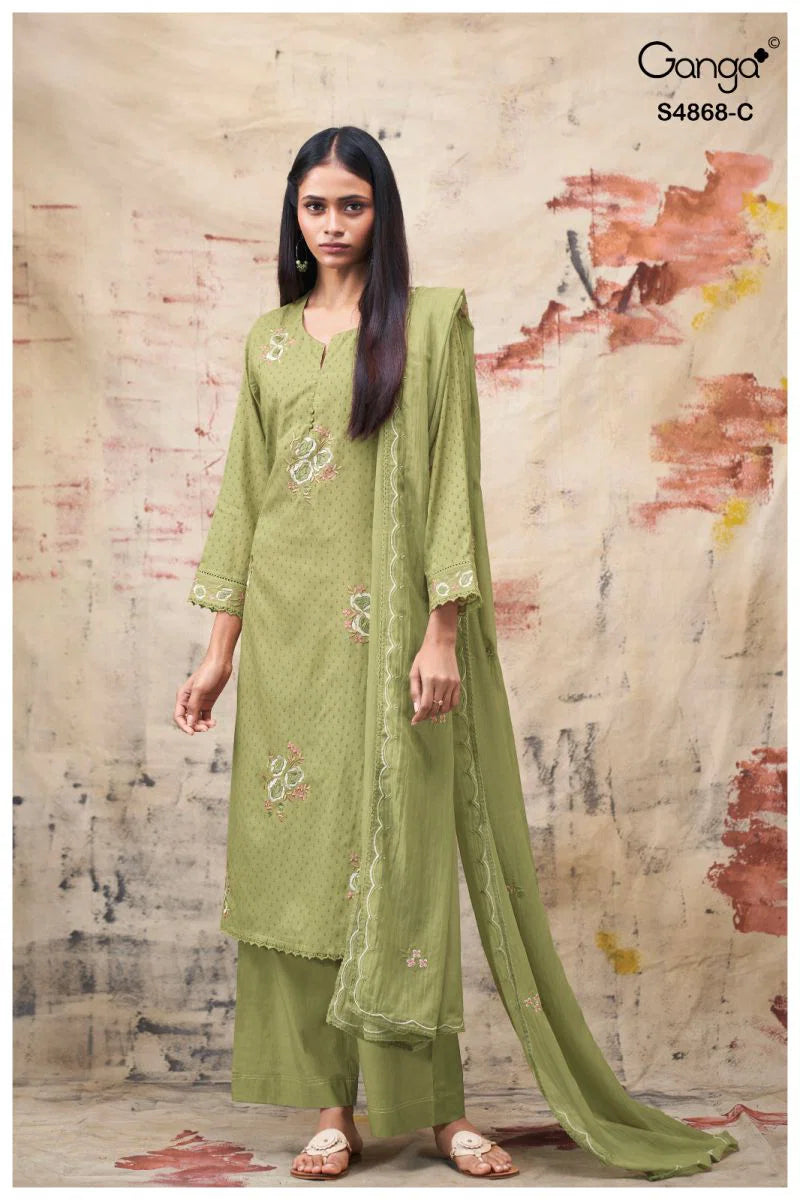 Ganga Divanshi 4868 Bemberg Embroidered Salwar Kameez