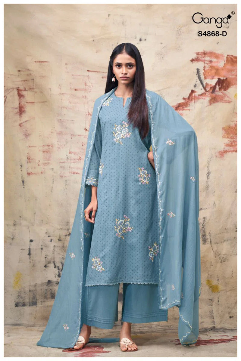 Ganga Divanshi 4868 Bemberg Embroidered Salwar Kameez