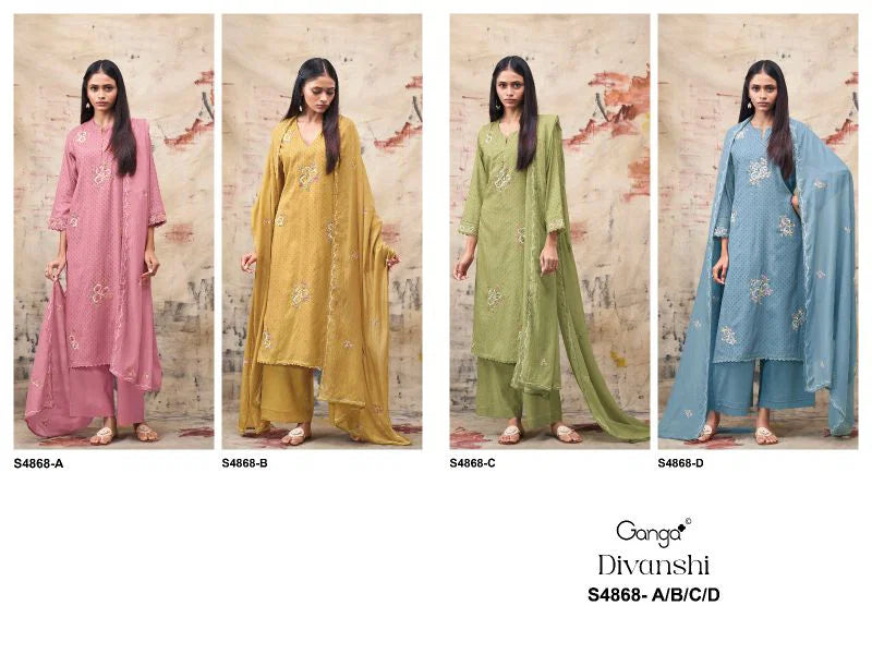 Ganga Divanshi 4868 Bemberg Embroidered Salwar Kameez