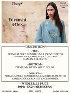 Ganga Divanshi 4868 Bemberg Embroidered Salwar Kameez
