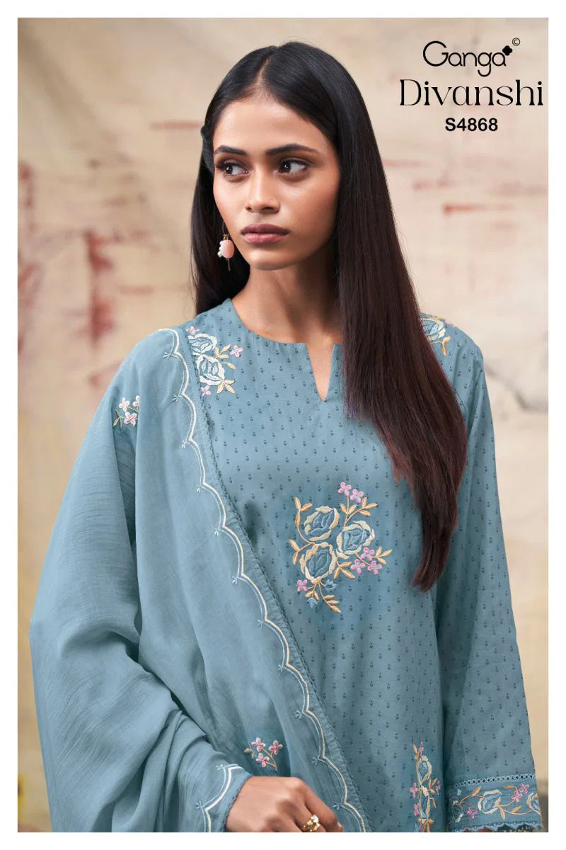 Ganga Divanshi 4868 Bemberg Embroidered Salwar Kameez