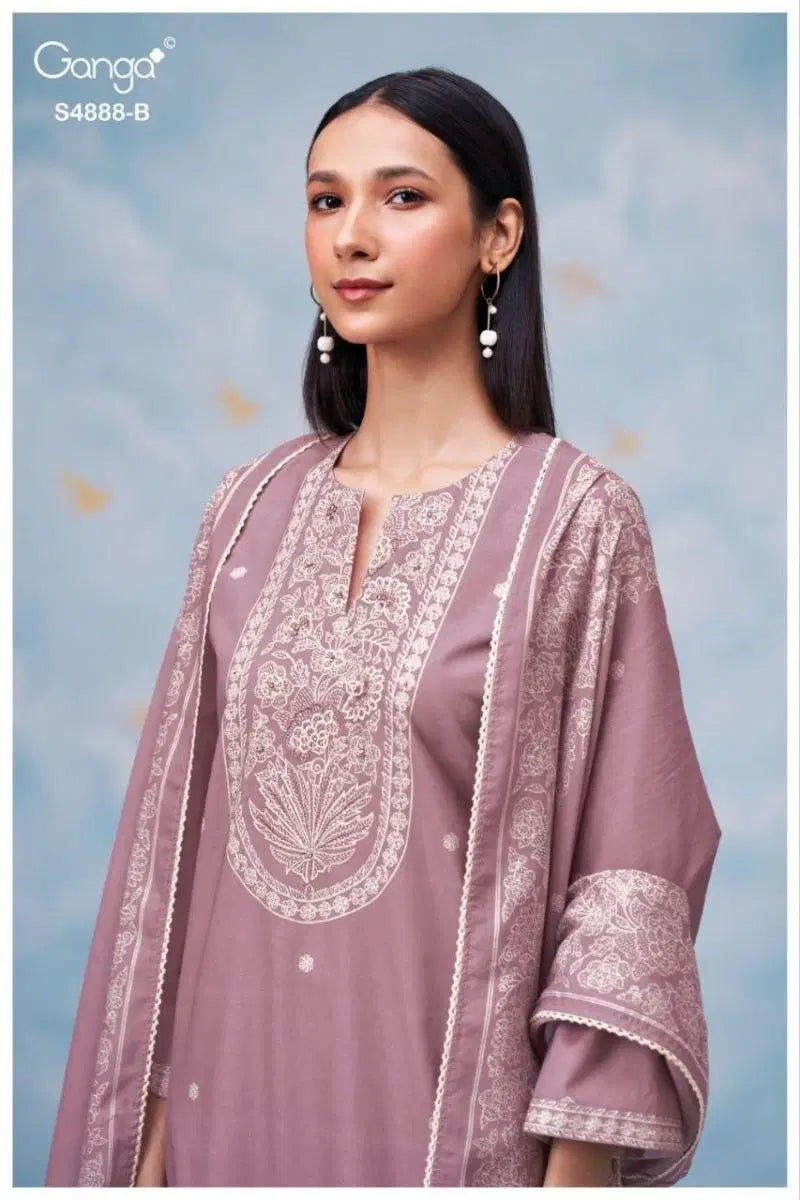 Ganga Driyara 4888 Cotton Printed Hand Embroidered Salwar Kameez