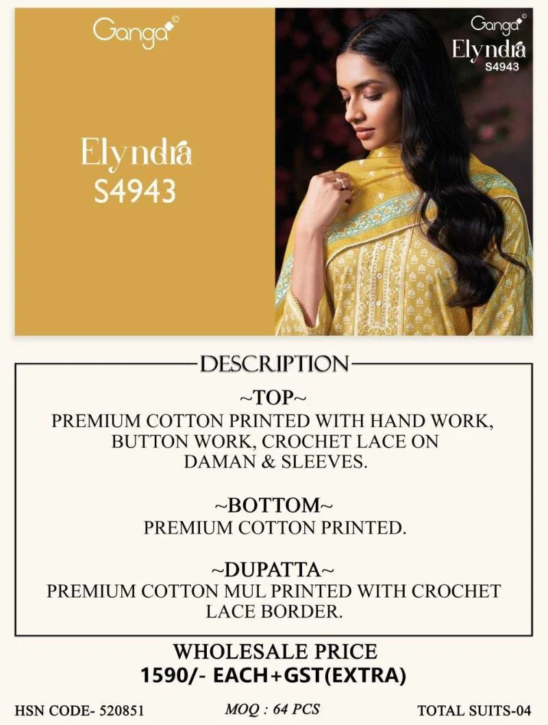 Ganga Elyndra 4943 Cotton Printed Salwar Kameez