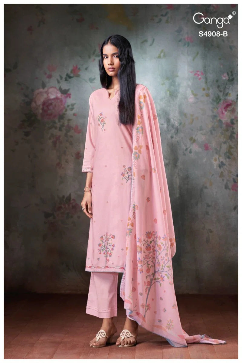 Ganga Elyndria 4908 Cotton Embroidered Salwar Kameez