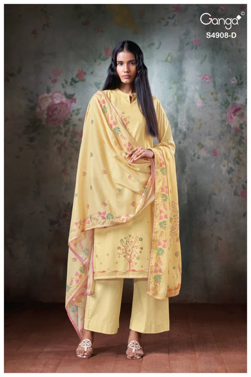 Ganga Elyndria 4908 Cotton Embroidered Salwar Kameez