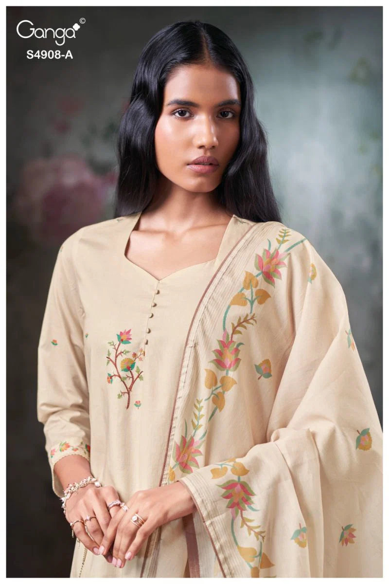 Ganga Elyndria 4908 Cotton Embroidered Salwar Kameez