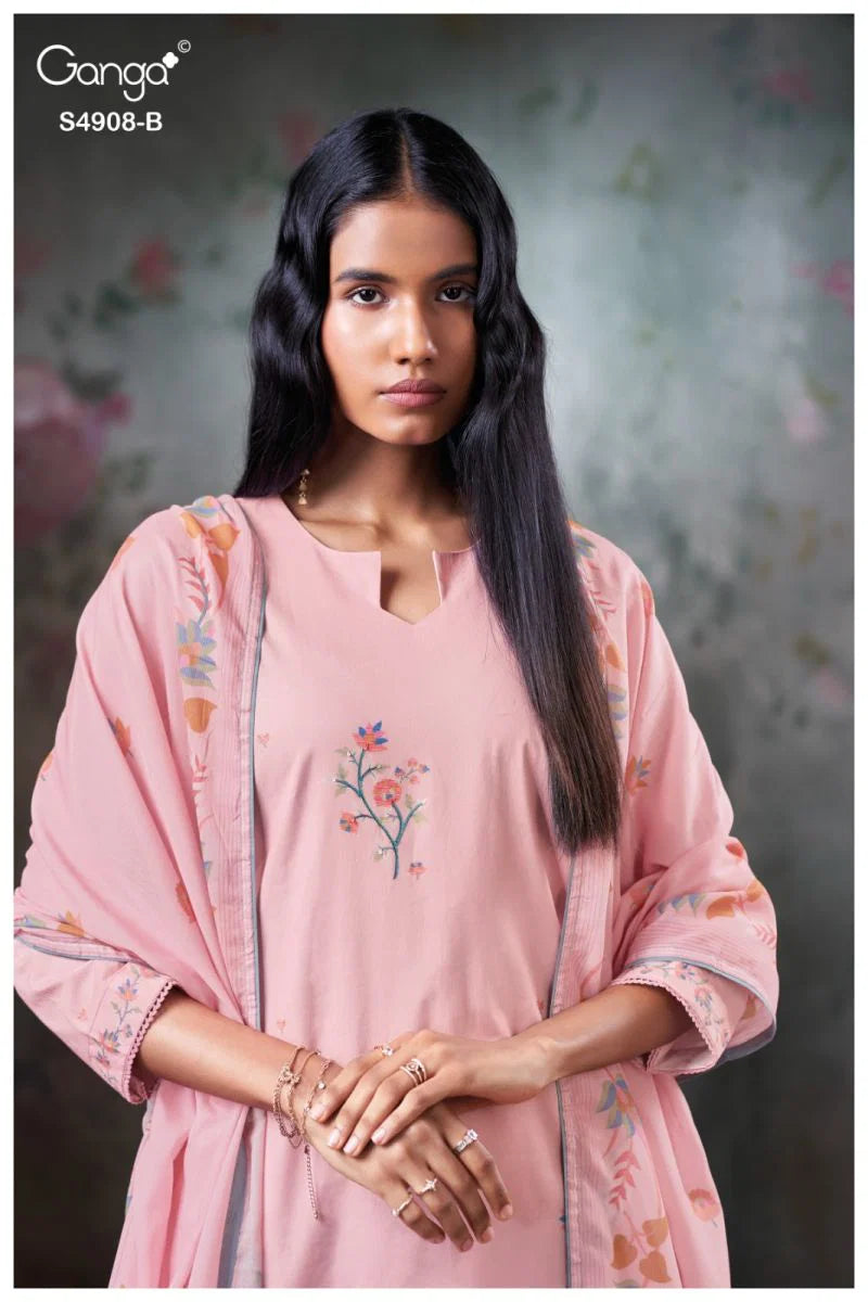 Ganga Elyndria 4908 Cotton Embroidered Salwar Kameez