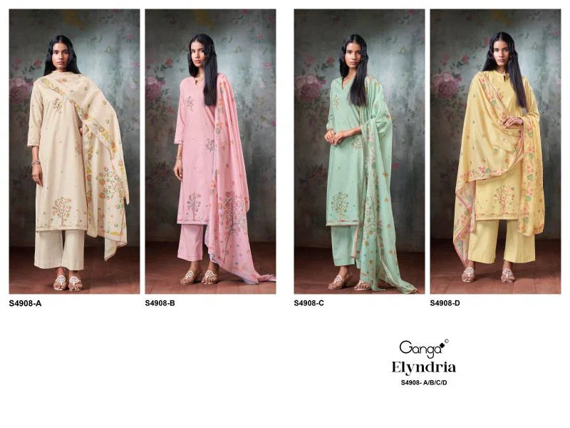 Ganga Elyndria 4908 Cotton Embroidered Salwar Kameez