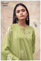 Ganga Evikaa 4869 Cotton Satin Embroidered Salwar Kameez Collection